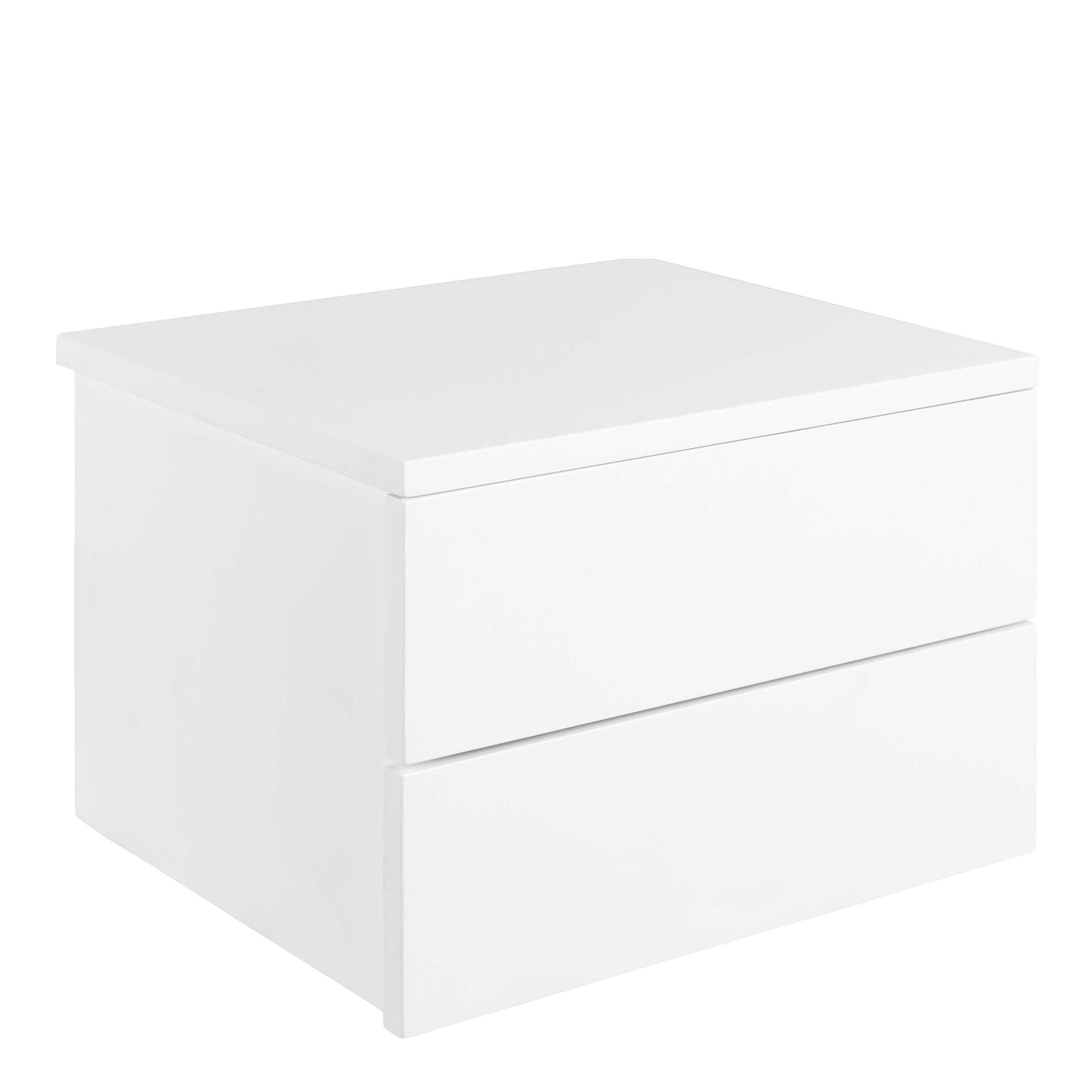 Rome Matt White Wooden Bedside Table 2 Drawers