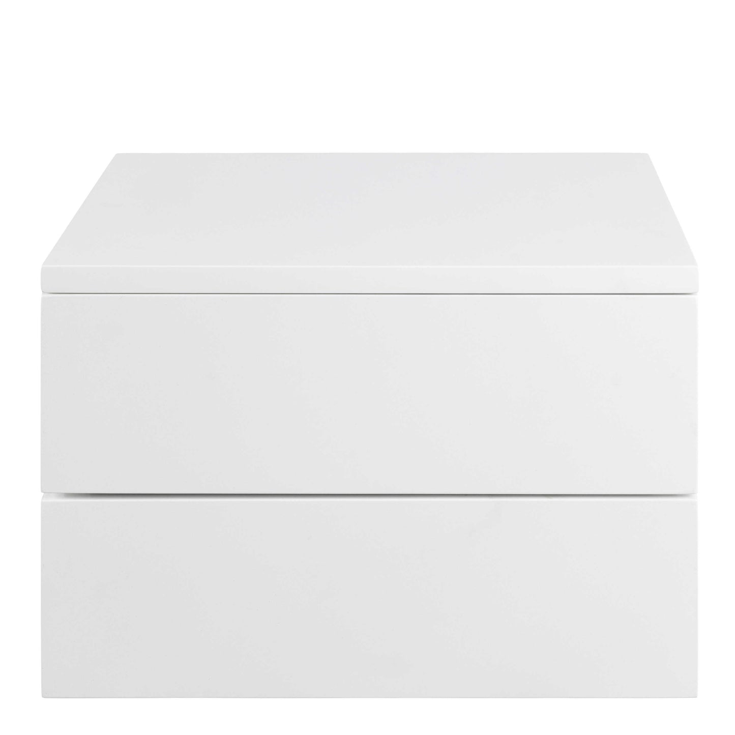 Rome Matt White Wooden Bedside Table 2 Drawers