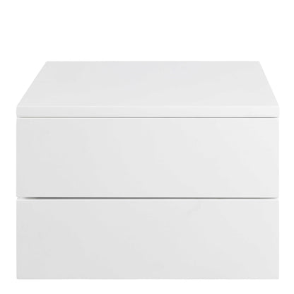 Rome Matt White Wooden Bedside Table 2 Drawers