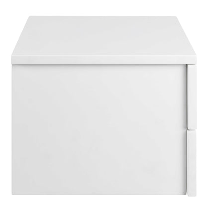 Rome Matt White Wooden Bedside Table 2 Drawers