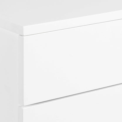 Rome Matt White Wooden Bedside Table 2 Drawers
