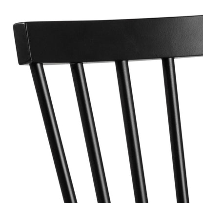 Set of 2 Freya Black Wooden Dining Chairs Slatted Back