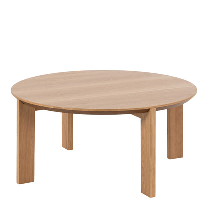 Beijing Matt Oak Veneer Round Coffee Table