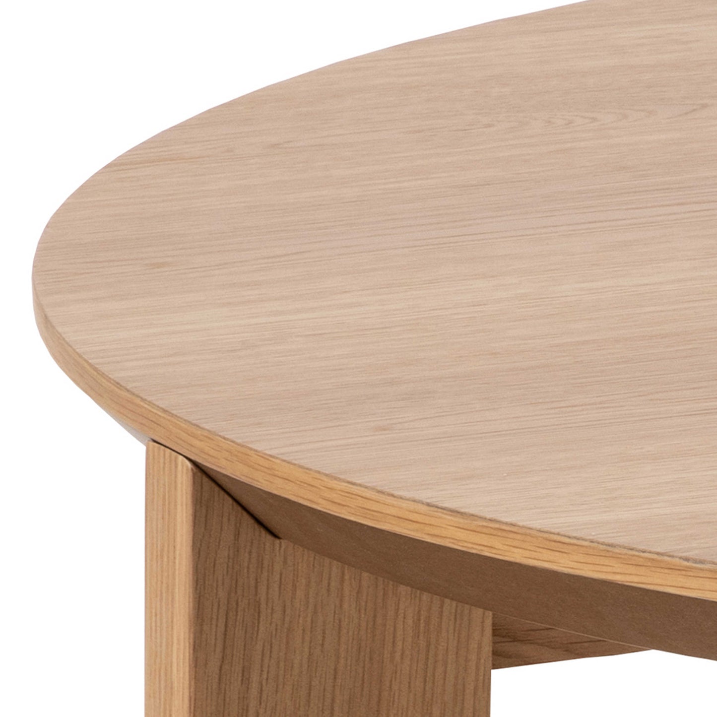 Beijing Matt Oak Veneer Round Coffee Table