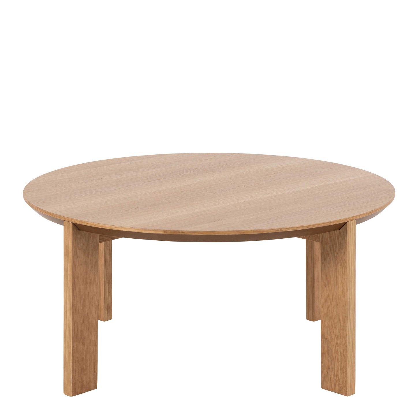 Beijing Matt Oak Veneer Round Coffee Table