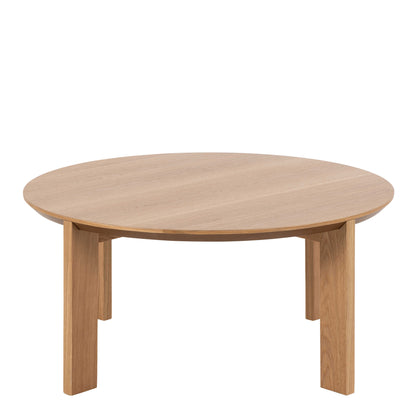 Beijing Matt Oak Veneer Round Coffee Table