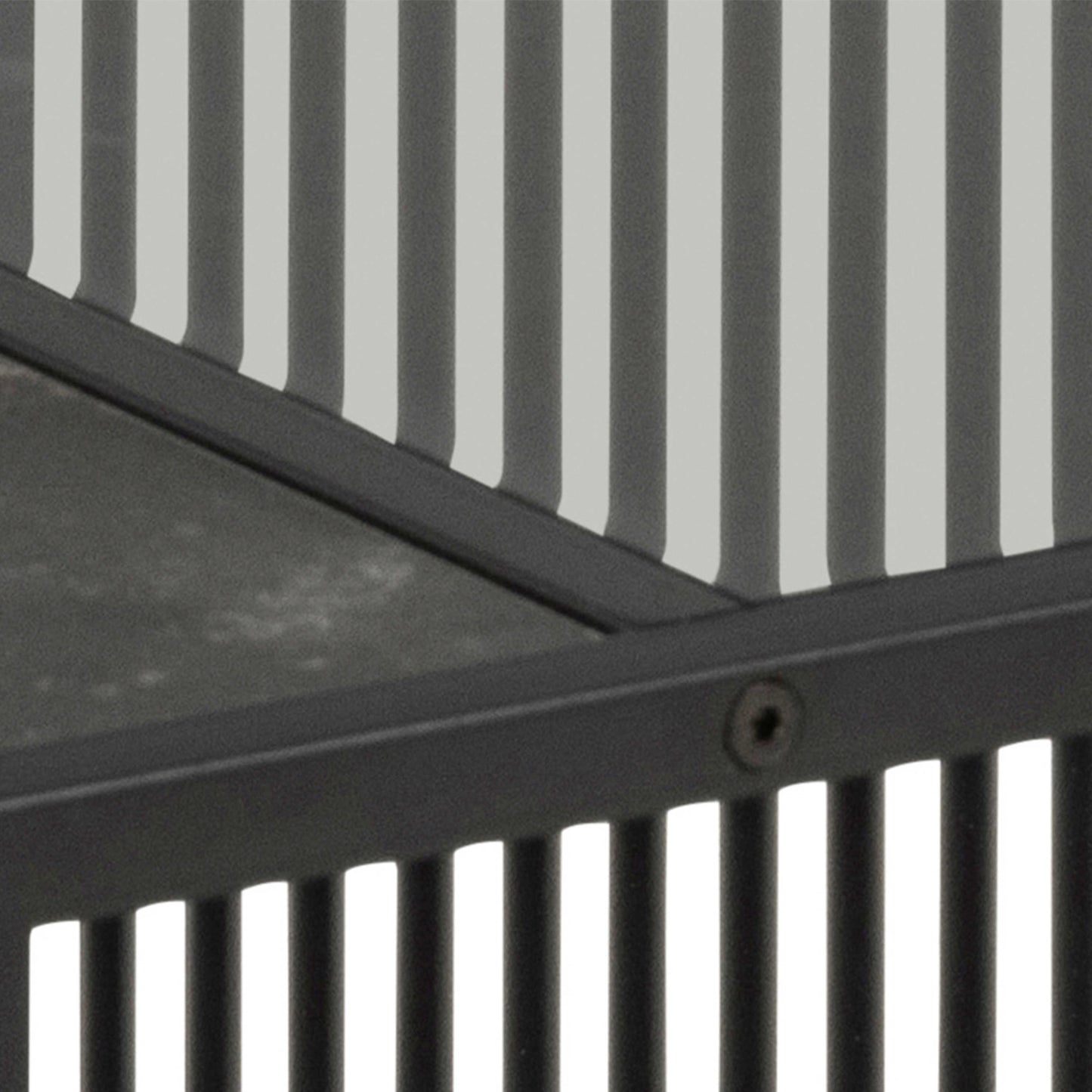 Porto Black Metal Organic Square Coffee Table with Glass and Stone Effect Top