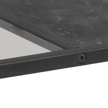 Porto Organic Rectangular Coffee Table Stone Effect and Glass Top