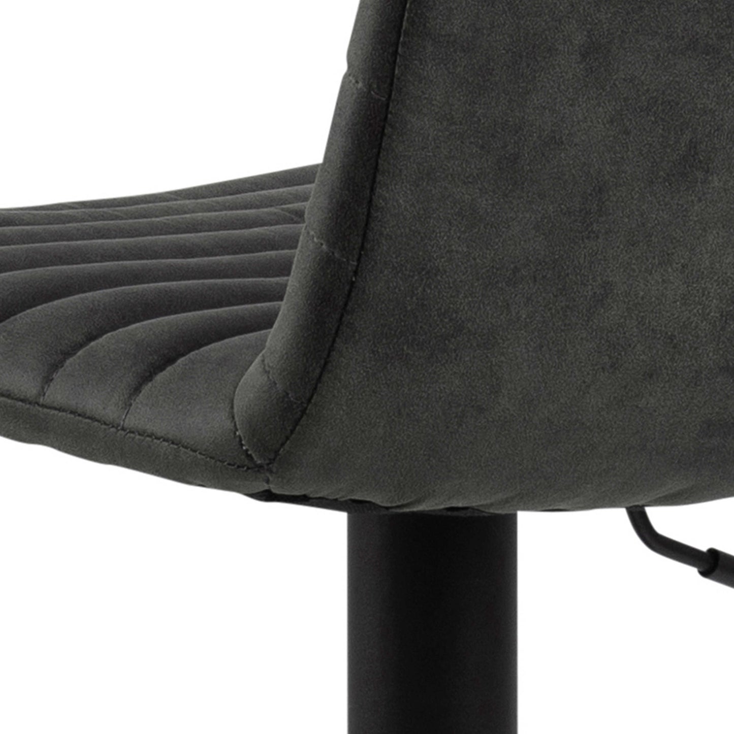 Set of 2 Aalborg Bar Stool Upholstered Grey Fabric Etched Back