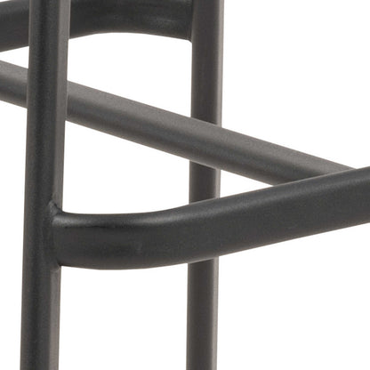 Set of 2 Bogense Black Faux Leather Bar Stools Cream Stitching