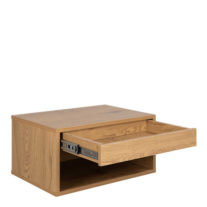 Bramblebud Square Oak Bedside Table 1 Drawer