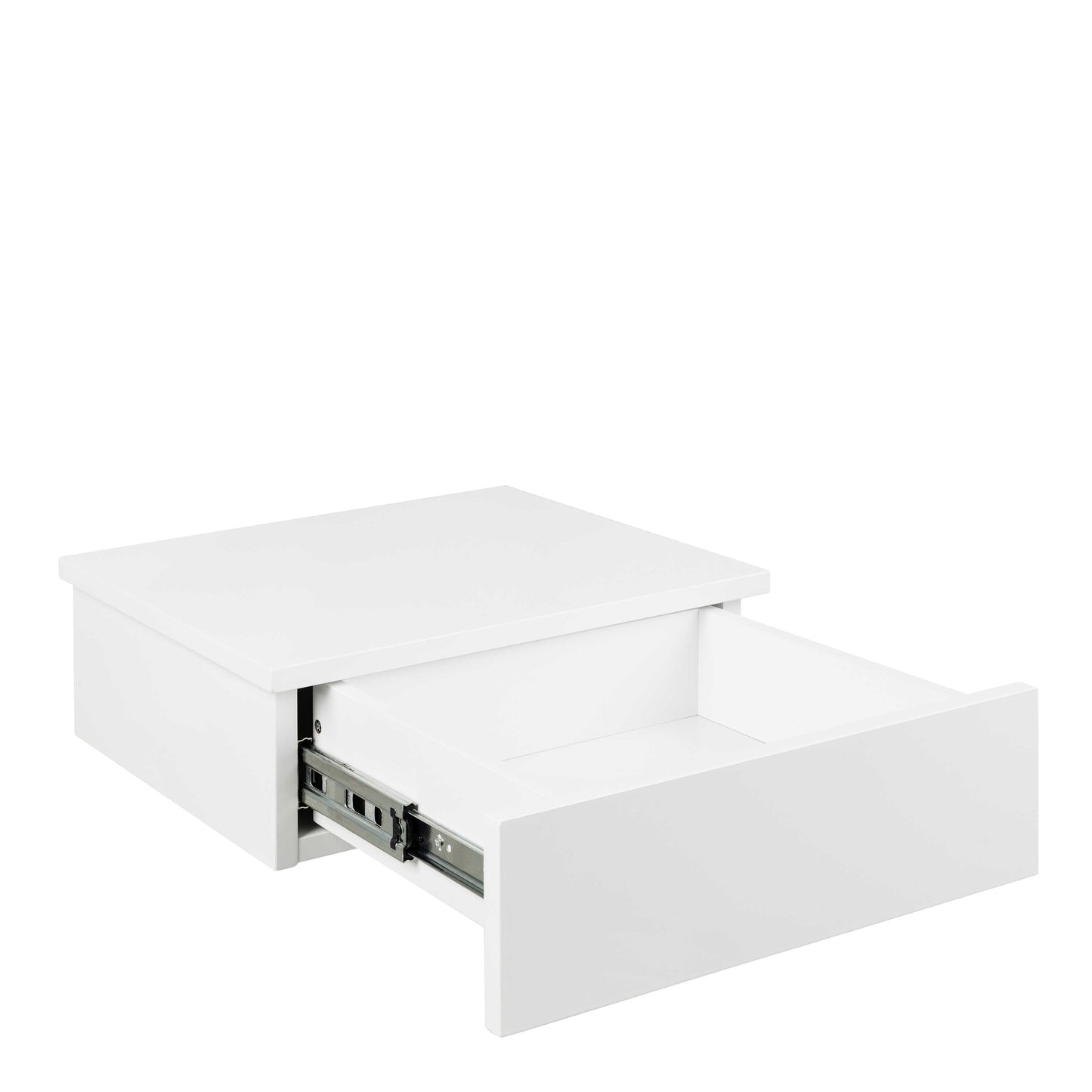 Hereford White Wood Wall Mounted Square Bedside Table 1 Drawer