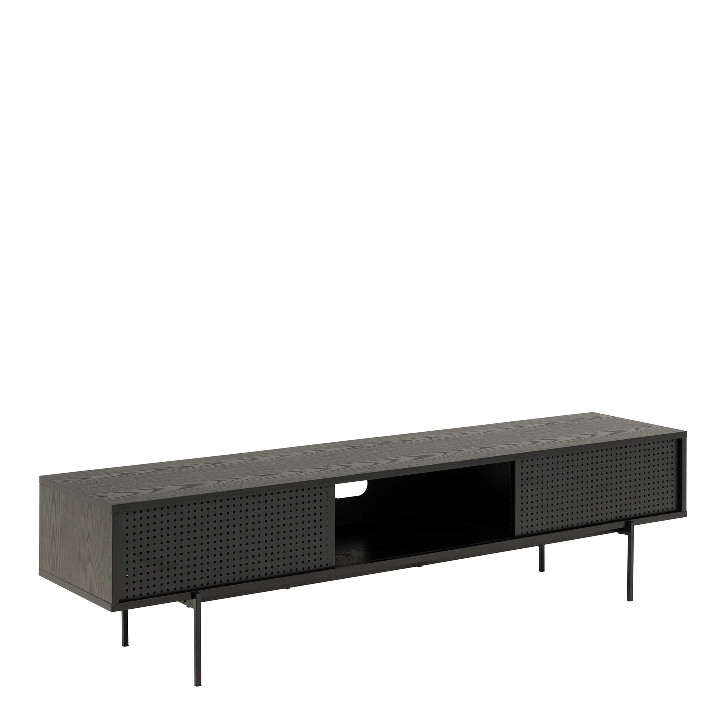 Cambridge Industrial Black Mesh TV Unit in Black