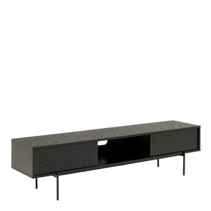 Cambridge Industrial Black Mesh TV Unit in Black