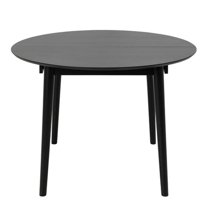 Shanghai Black Wooden Round Extending Dining Table