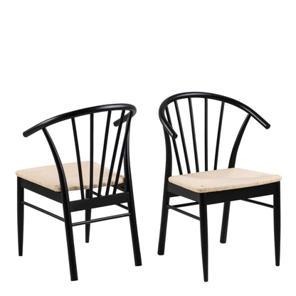 Krakow Dining Set Black Round Extending Dining Table + 4 Dining Chairs