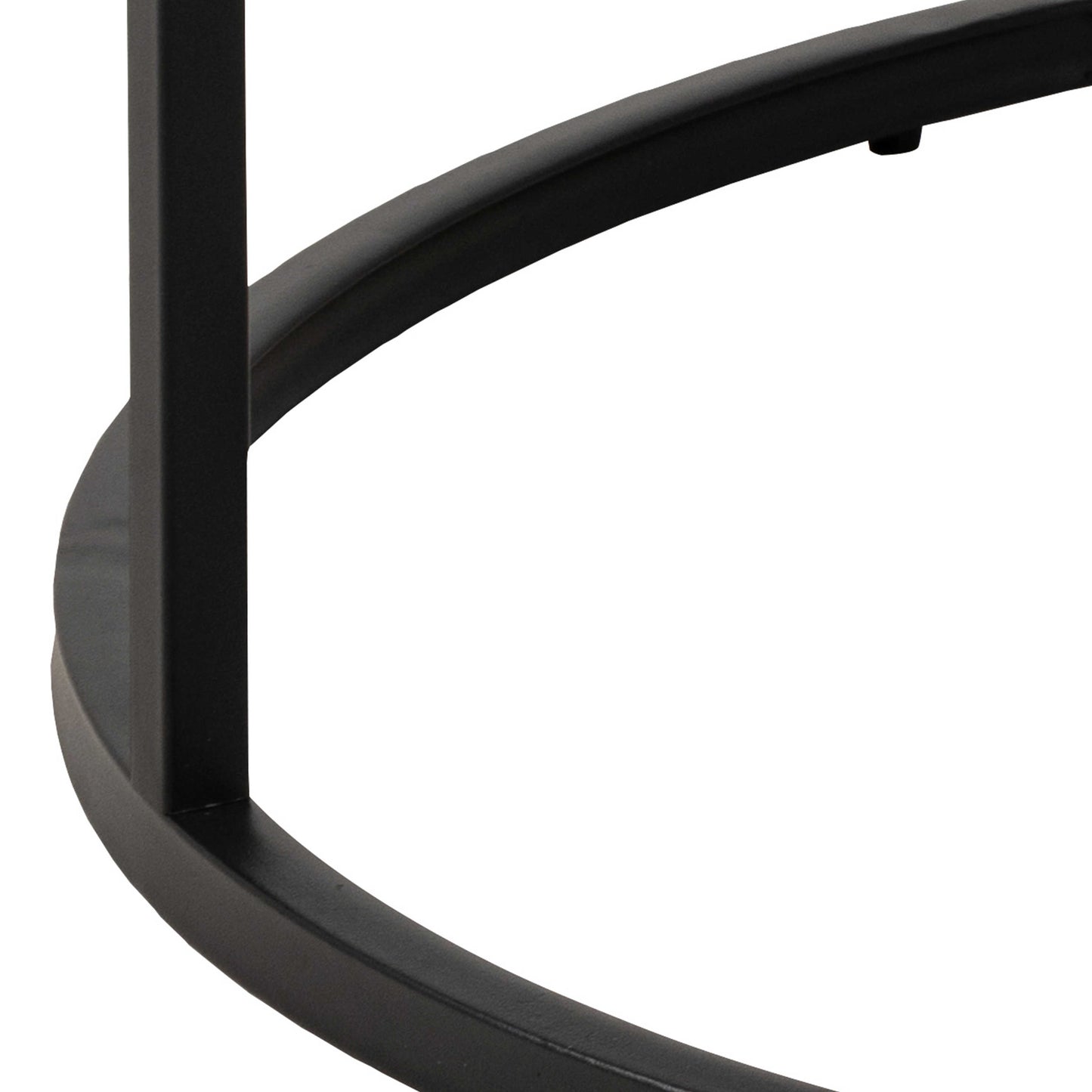 Odense Round White Marble Effect Coffee Table Black Metal Legs