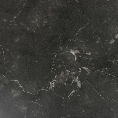 Odense Round Black Marble Effect Coffee Table Black Metal Legs