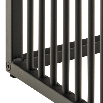 Porto Organic Black Metal Side Table with Clear Glass Top