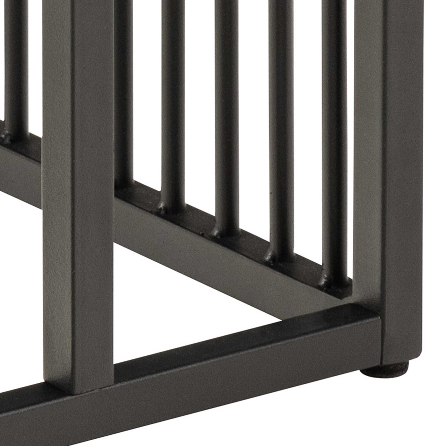 Porto Organic Black Metal C Shape Side Table Stone Effect Top