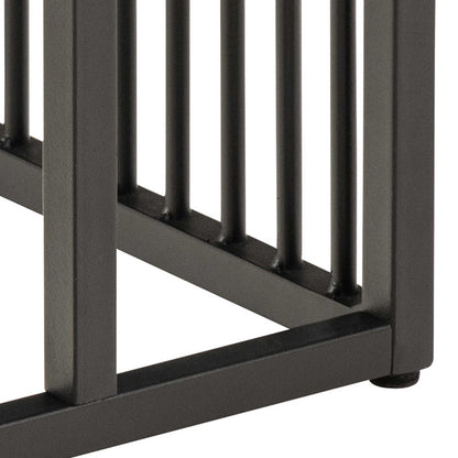 Porto Organic Black Metal C Shape Side Table Stone Effect Top