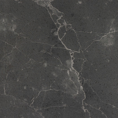 Porto Organic Black Metal C Shape Side Table Stone Effect Top