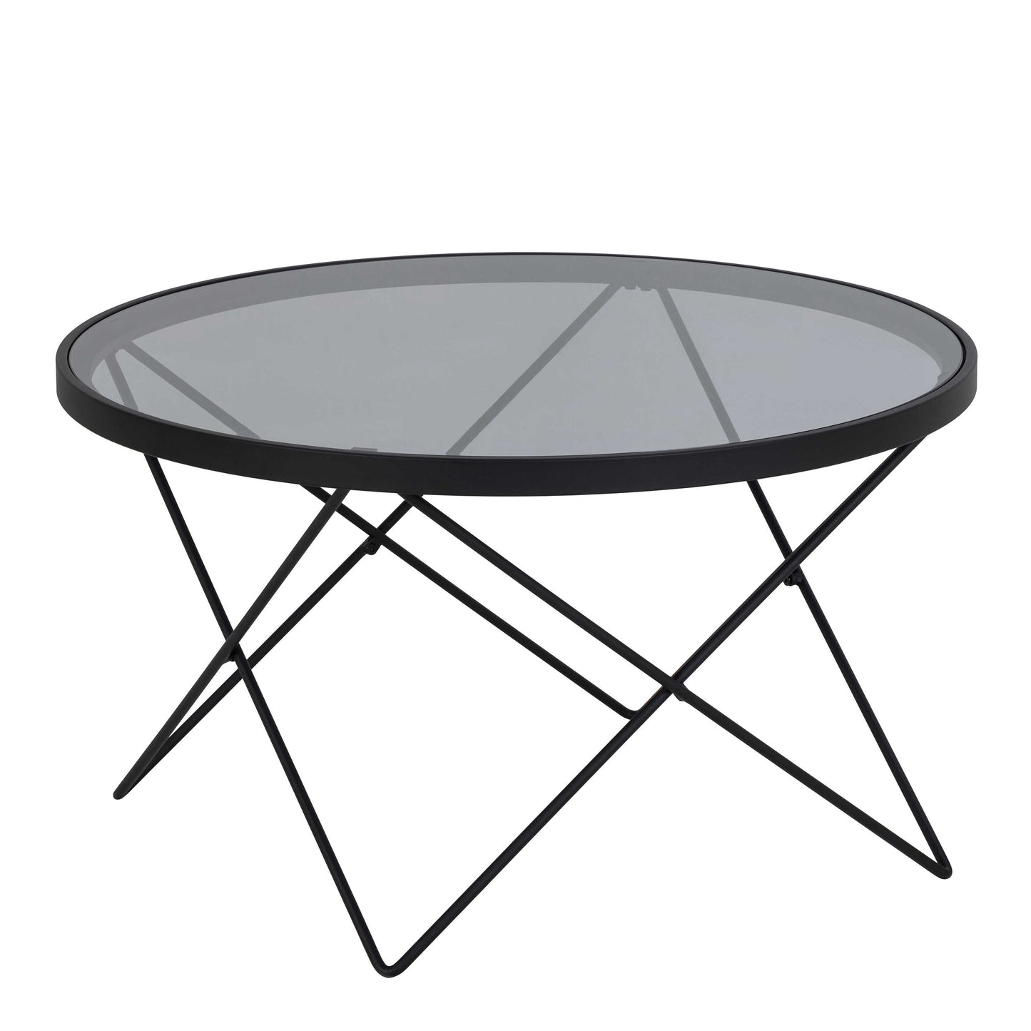 Klovborg Black Coffee Table with Grey Glass Top