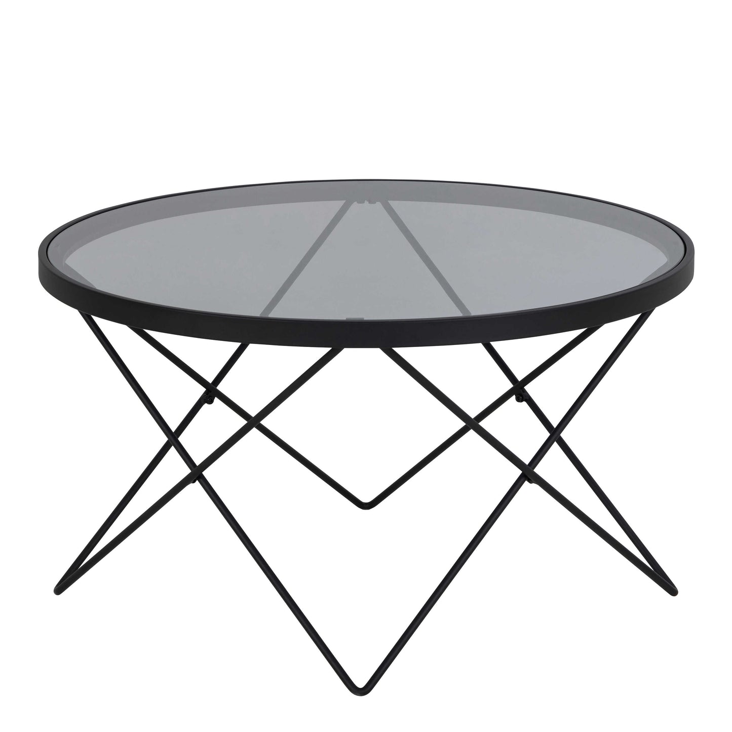 Klovborg Black Coffee Table with Grey Glass Top
