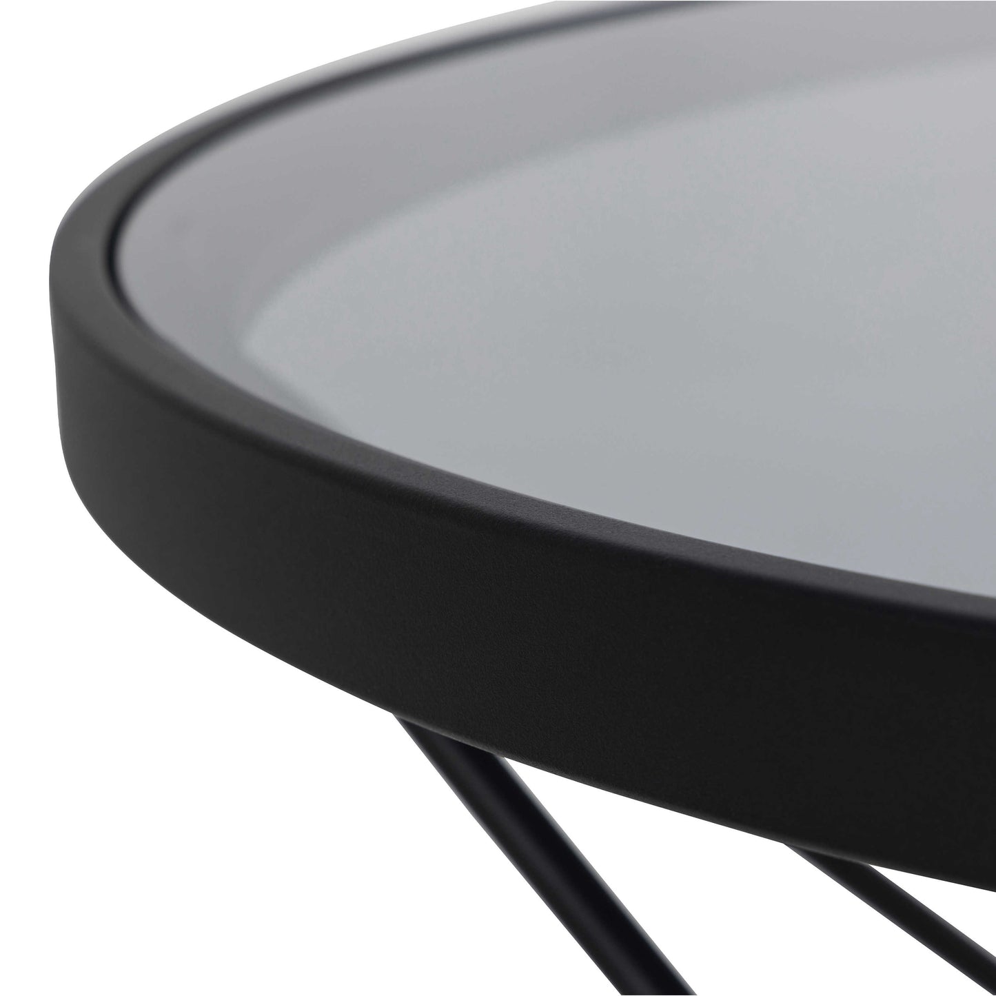 Klovborg Black Coffee Table with Grey Glass Top