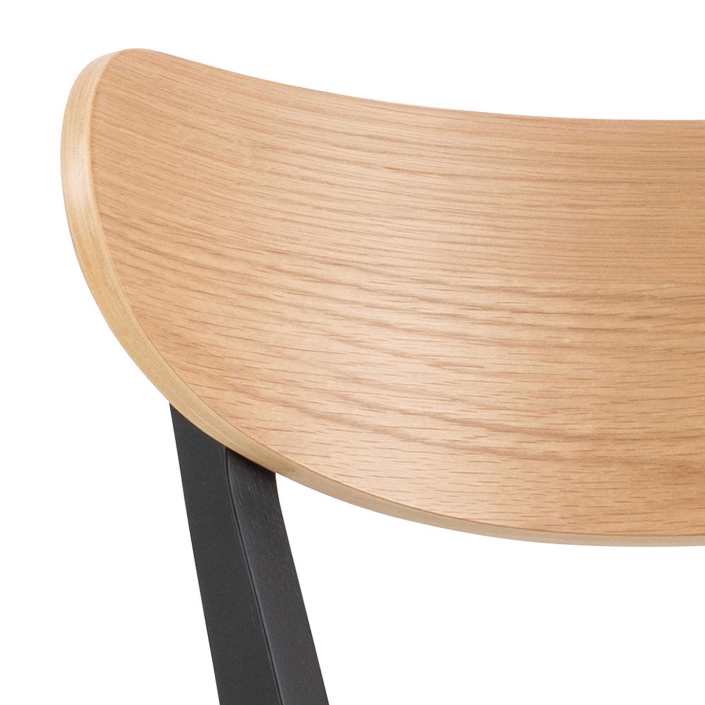 Set of 2 Saffron Black and Natural Oak Veener Bar Stools