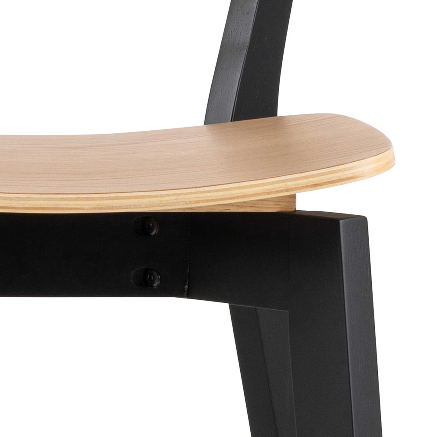 Set of 2 Saffron Black and Natural Oak Veener Bar Stools