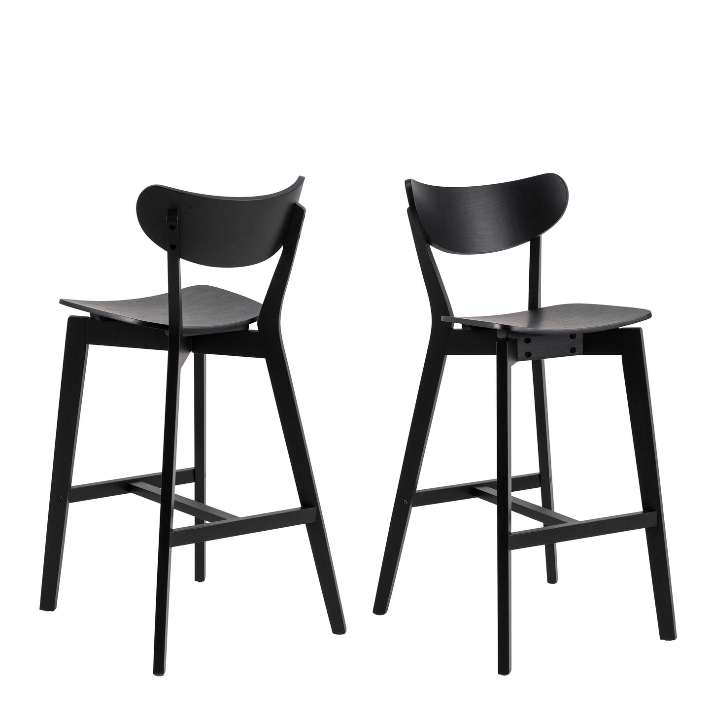 Set of 2 Saffron Black Wooden Bar Stools