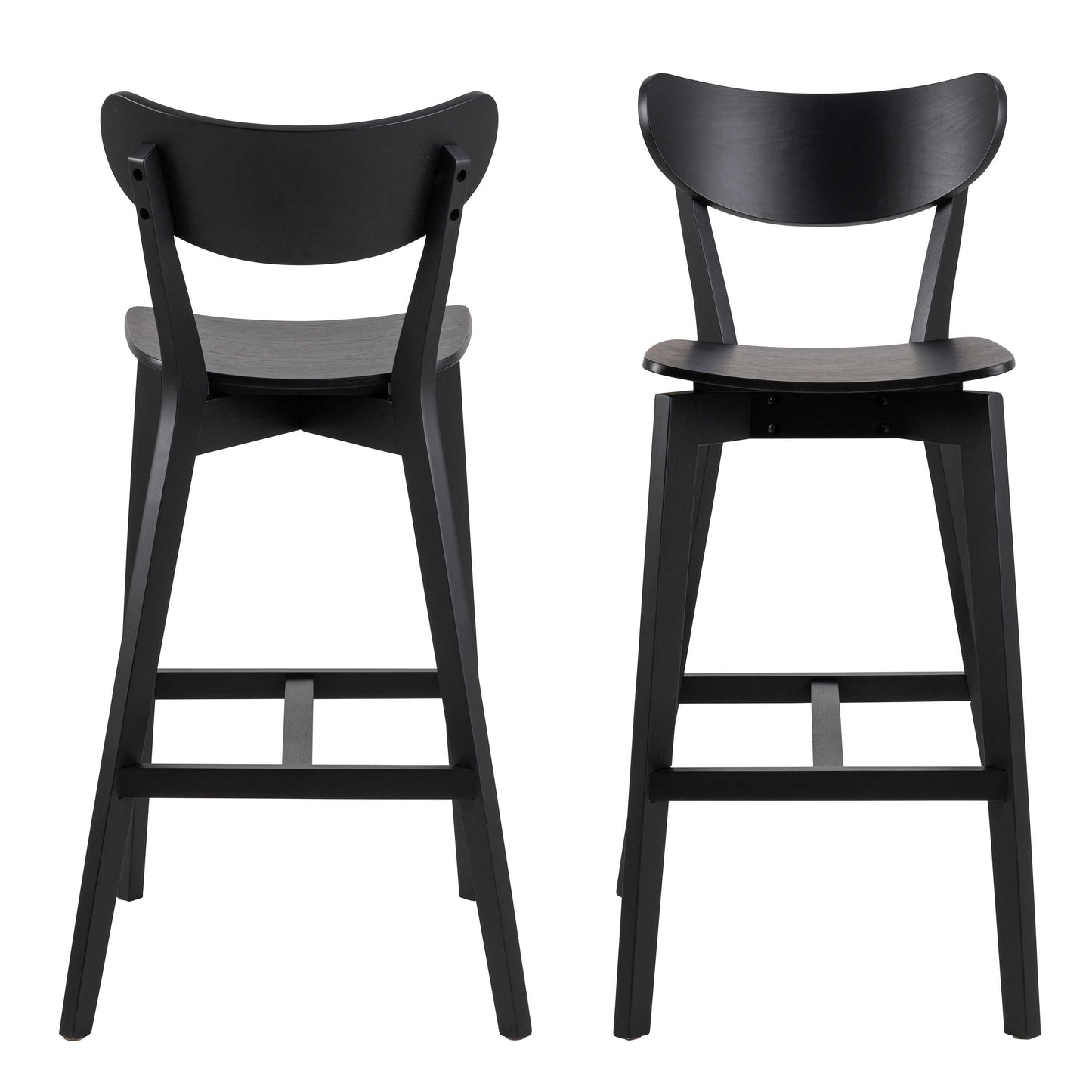 Set of 2 Saffron Black Wooden Bar Stools