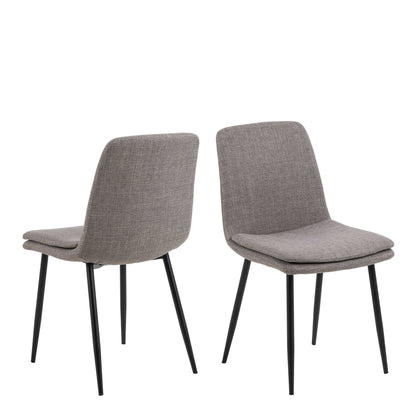 Set of 4 Mosslight Grey Upholstered Dining Chairs