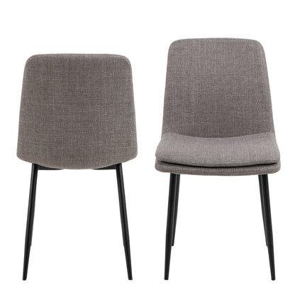 Set of 4 Mosslight Grey Upholstered Dining Chairs
