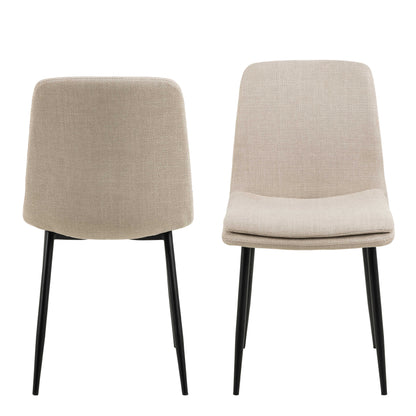 Set of 4 Mosslight Beige Upholstered Dining Chairs