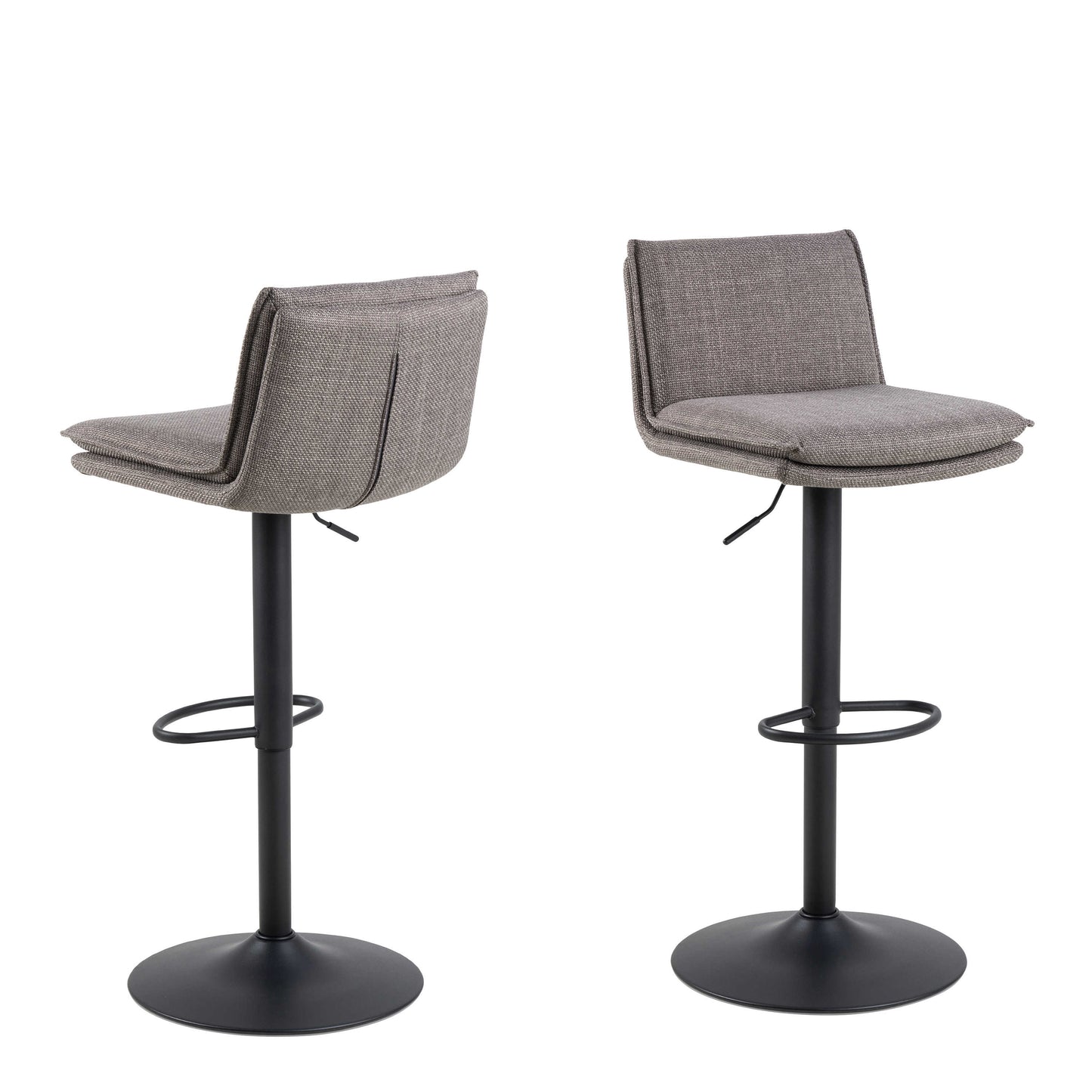 Mossfield Light Grey Brown Height Adjustable Swivel Bar Stool