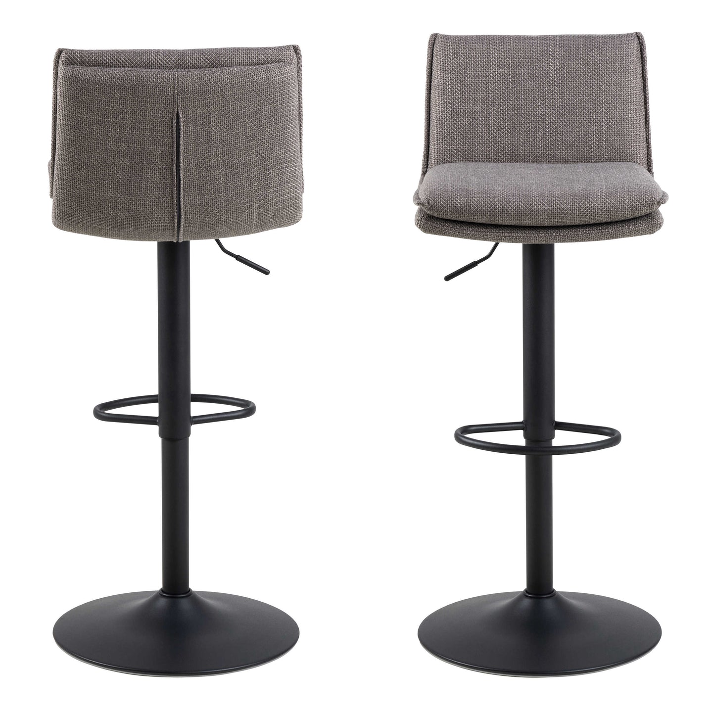 Mossfield Light Grey Brown Height Adjustable Swivel Bar Stool