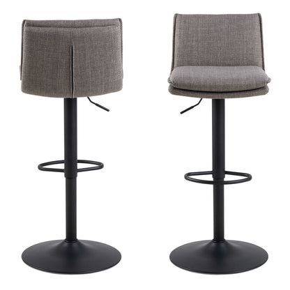 Mossfield Light Grey Brown Height Adjustable Swivel Bar Stool