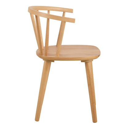 Set of 2 Noa Oak Wooden Dining Chairs Modern Slatted Back