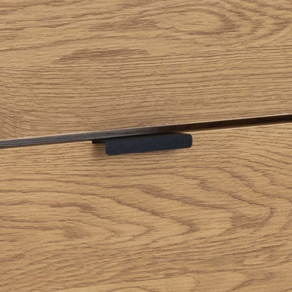 Taipei Black and Oak Wood 3 Drawer Shoe Cabinet