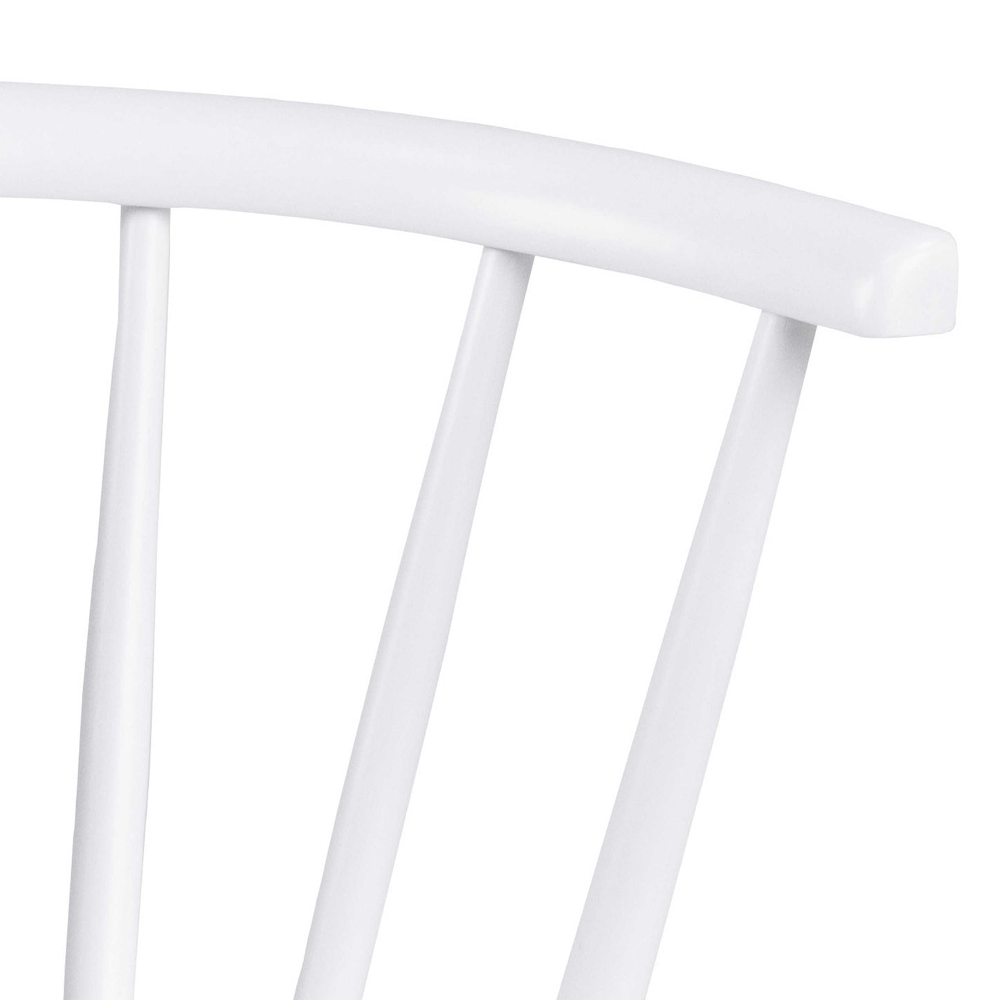 Set of 2 White Wooden Dining Chairs Modern Slatted Back