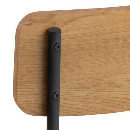 Belgrade Dining Set Natural Oak and Black Dining Table + 4 Dining Chairs