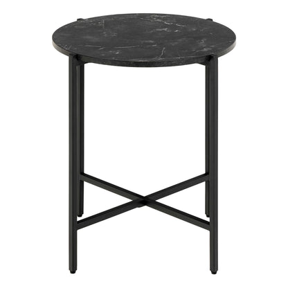 Odense Black Izmir Round Side Table Metal Legs