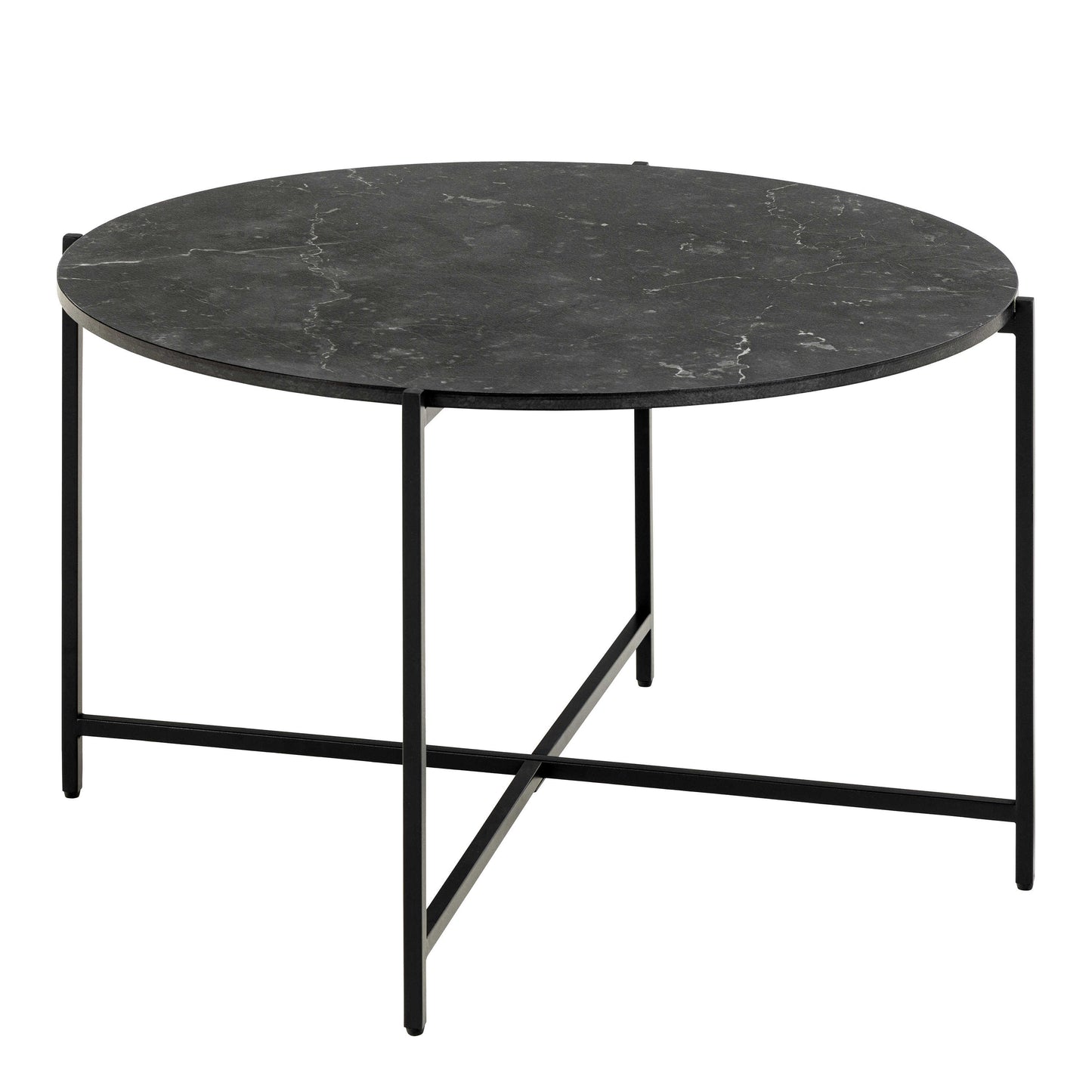 Odense Black Izmir Round Coffee Table Metal Legs