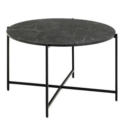 Odense Black Izmir Round Coffee Table Metal Legs