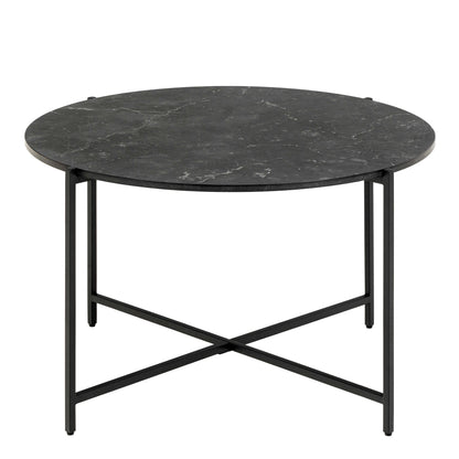 Odense Black Izmir Round Coffee Table Metal Legs