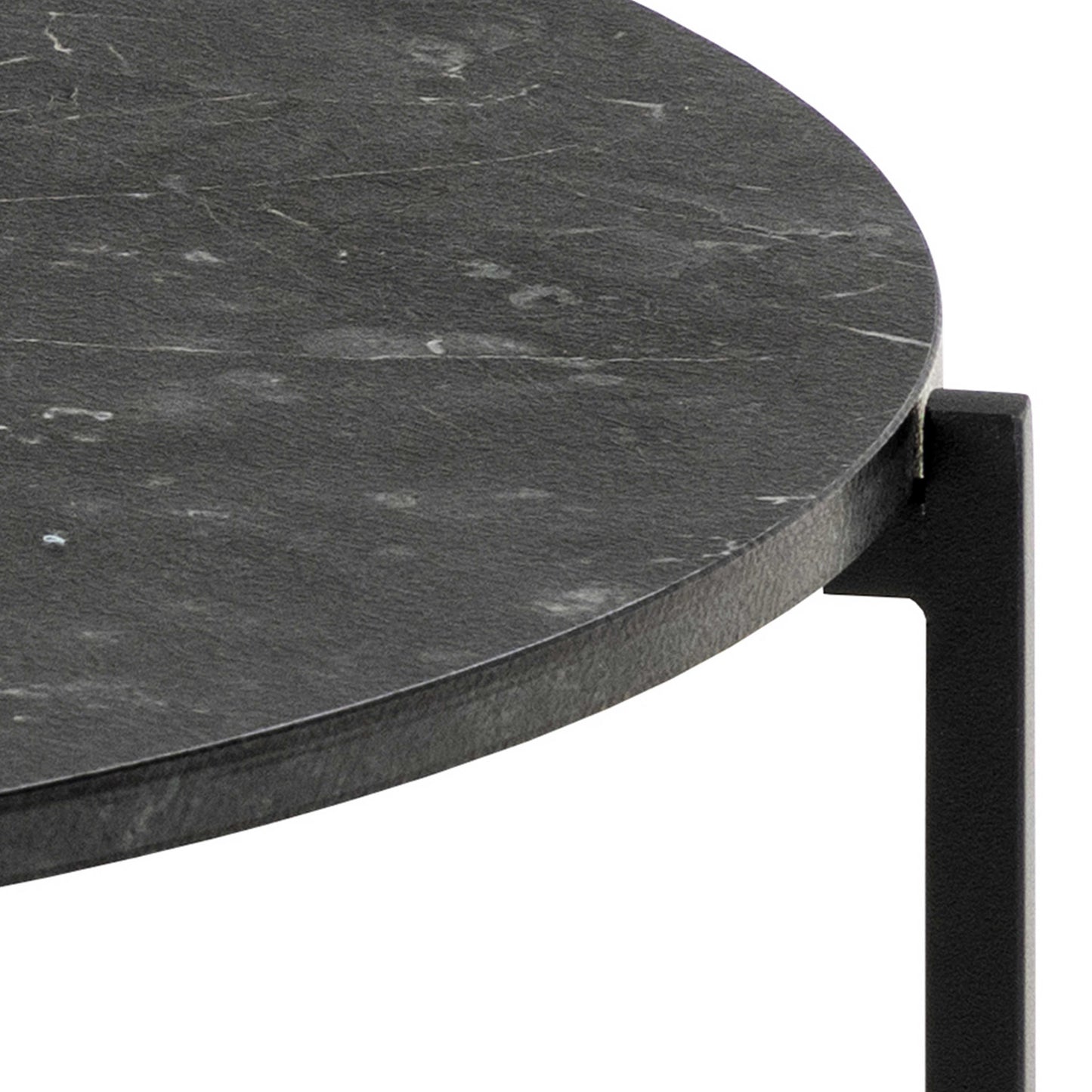 Odense Black Izmir Round Coffee Table Metal Legs