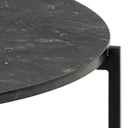 Odense Black Izmir Round Coffee Table Metal Legs