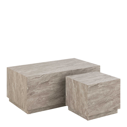 Set of 2 Munkebo Grey Marble Coffee Tables